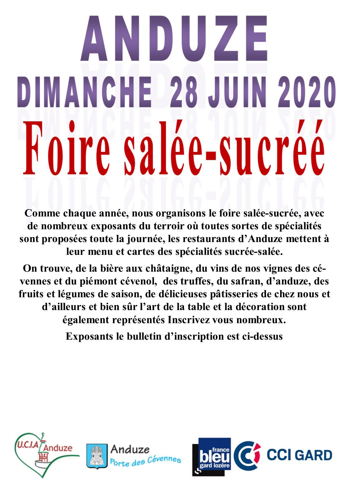 Affiche inscription sale sucree 28 juin 2020