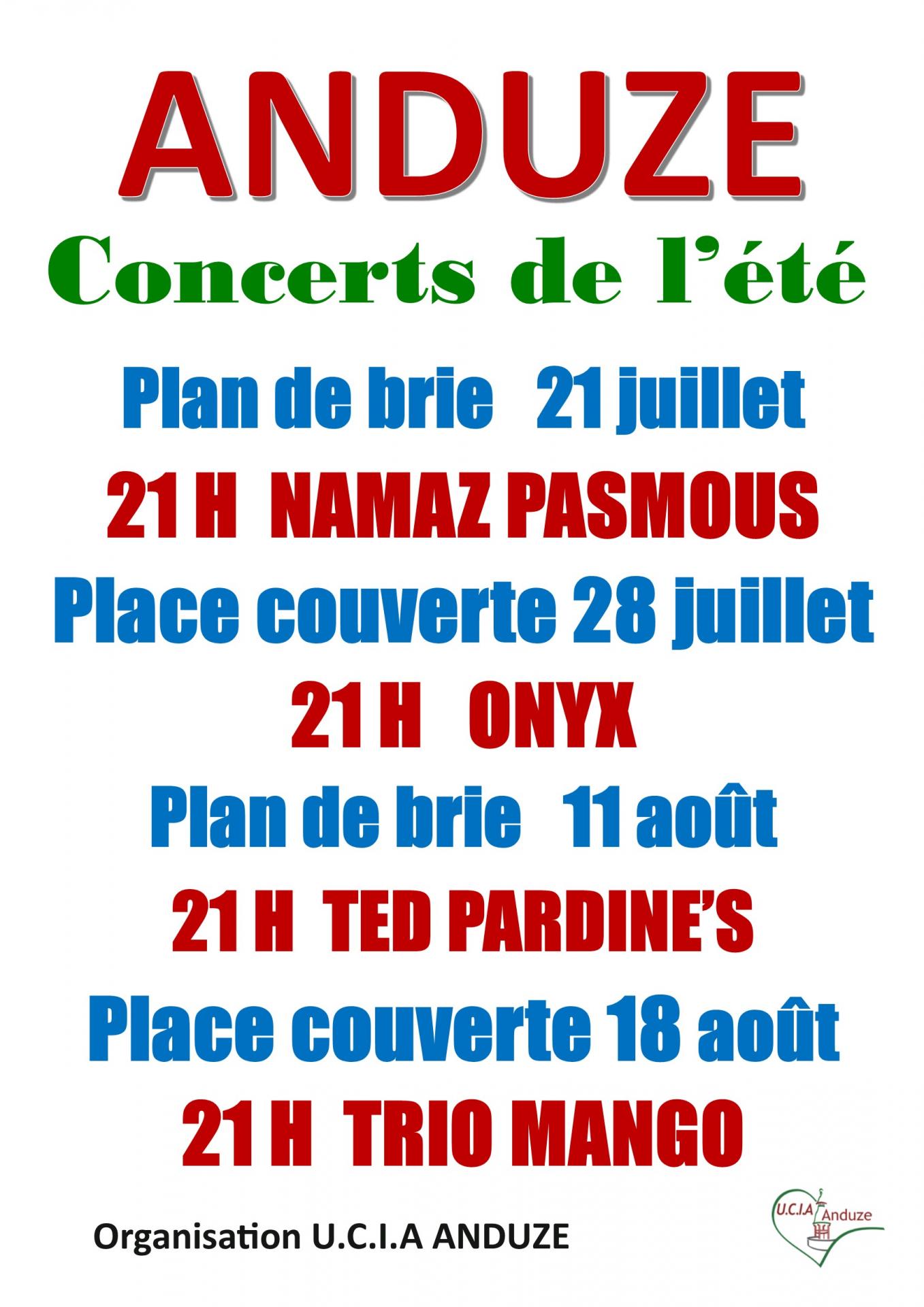 Affiche concerts de l ete 2017